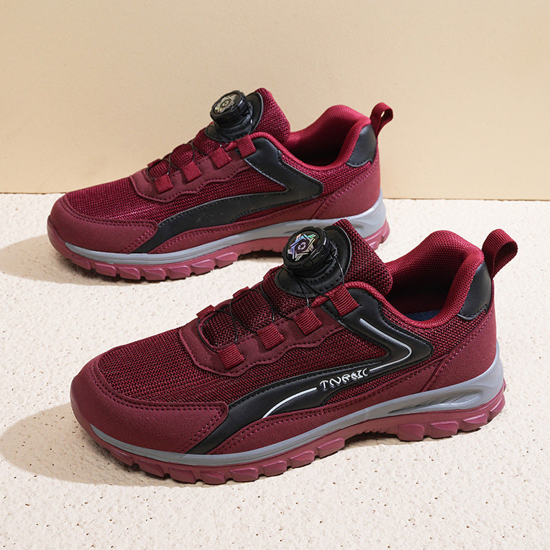 Big Size Unisex Sports Casual Shoes Breathable Walking Shoes Outdoor Hiking Trekking Men's Mesh Elderly Shoes Walking Shoes