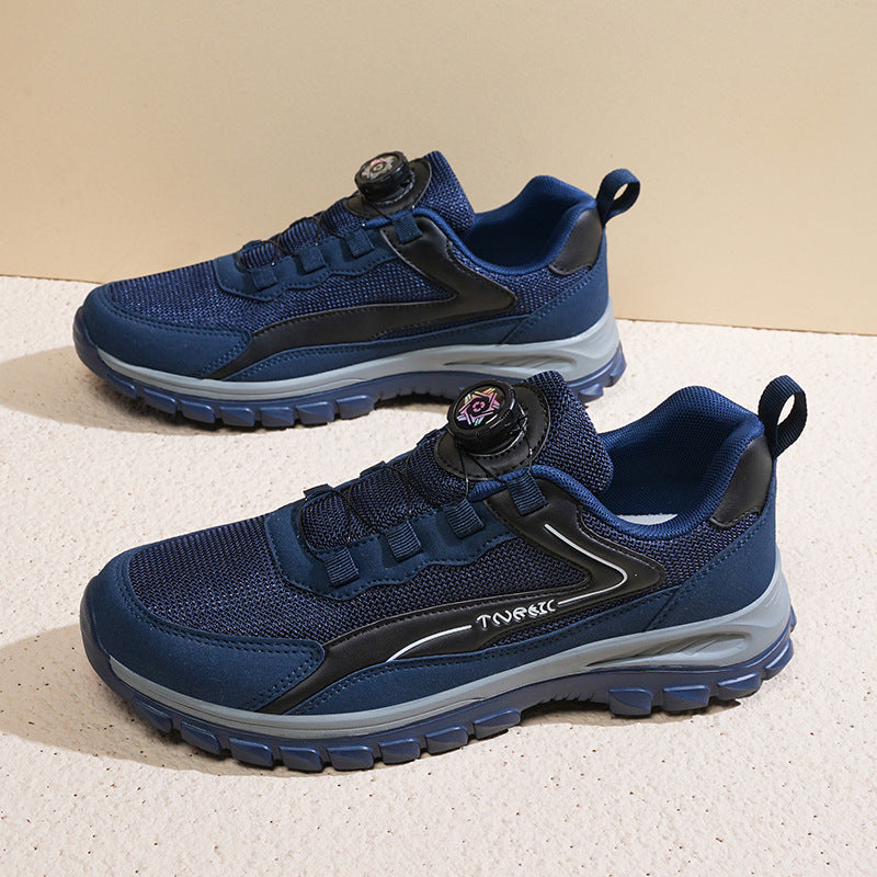 Big Size Unisex Sports Casual Shoes Breathable Walking Shoes Outdoor Hiking Trekking Men's Mesh Elderly Shoes Walking Shoes