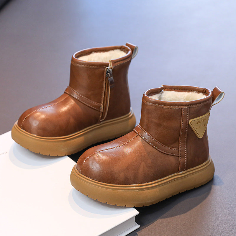 Boys' snow boots are waterproof thickened and warm