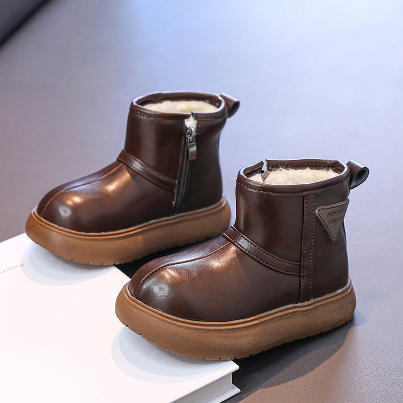Boys' snow boots are waterproof thickened and warm