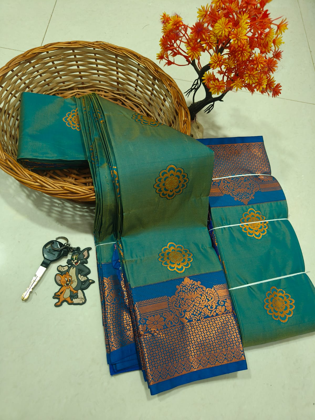 Arani Special TANA Soft Silk Saree for Women | Lightweight Traditional Saree with Grand Motif Design, Contrast Pallu & Blouse | Premium Quality Handloom Soft Silk (Festive & Wedding Wear)