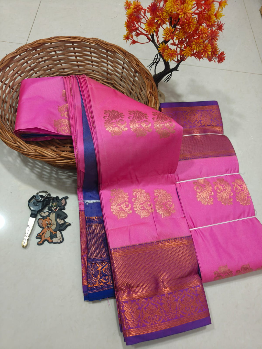 Arani Special TANA Soft Silk Saree for Women | Lightweight Traditional Saree with Grand Motif Design, Contrast Pallu & Blouse | Premium Quality Handloom Soft Silk (Festive & Wedding Wear)